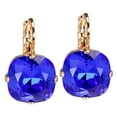 thumbnail image 4 of Swarovski Majestic Blue Lever Back Earring in Rose Gold Plate 12MM Square Cushion Cut, 4 of 4
