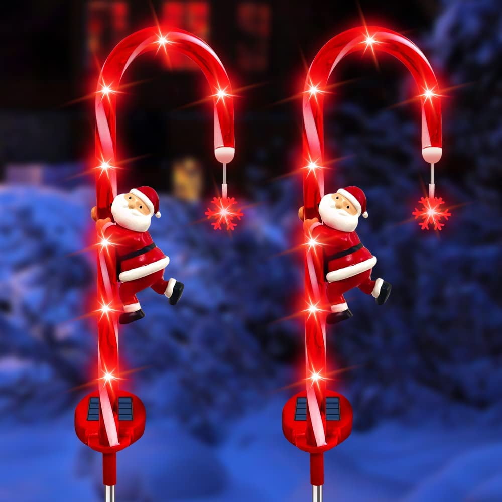Solar Christmas Light, Solar Crutch Light, Solar Garden Light, Santa Claus Crutch Light, for