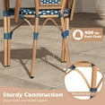 thumbnail image 5 of Resenkos Outdoor Dining Room Chairs, Patio Kitchen Chairs,Hand-Woven PE Wicker Outdoor French Bistro Chairs Set of 2-Blue, 5 of 9