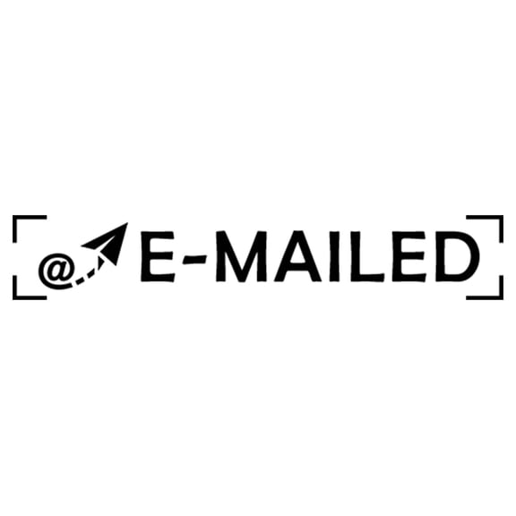 Printtoo E-Mailed Self Inking Rubber Stamp Pre-Inked Office Stamp- Home Office Business Stationery, Black- 42 x 9 mm