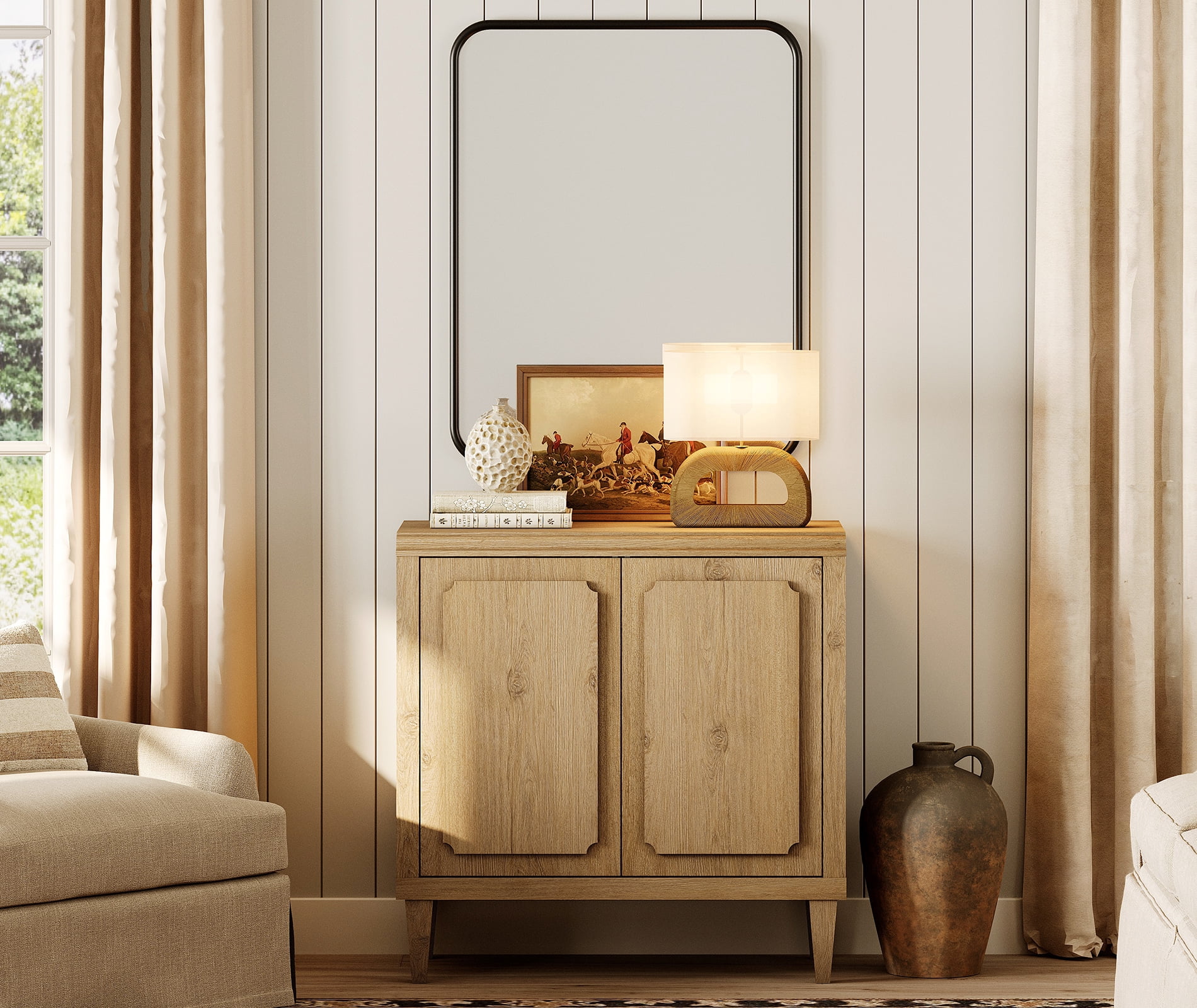 WAMPAT Vintage Sideboard Buffet Cabinet with Storage