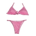 thumbnail image 2 of Conjunto de triangular de 2 piezas para mujer, de con correa , de con tiras de corte alto, de con - Rose XL Estilo H BLESIY Traje de bikini de mujer, 2 of 8