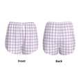 thumbnail image 5 of Lsque Purple Checkboard Printed Women's Running Shorts with Liner Pockets,Elastic Quick Dry Workout Athletic Gym Yoga Shorts,Womens High Waist Shorts-Large, 5 of 9