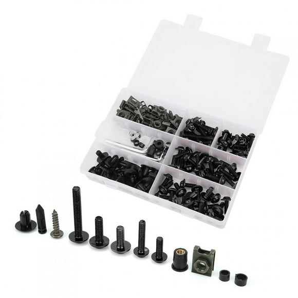 198Pcs/Set Fairing Set, Fairing Kit, M5 M6 Kit Waterproof Fairing Pieces For Motorcycles Repairing Black