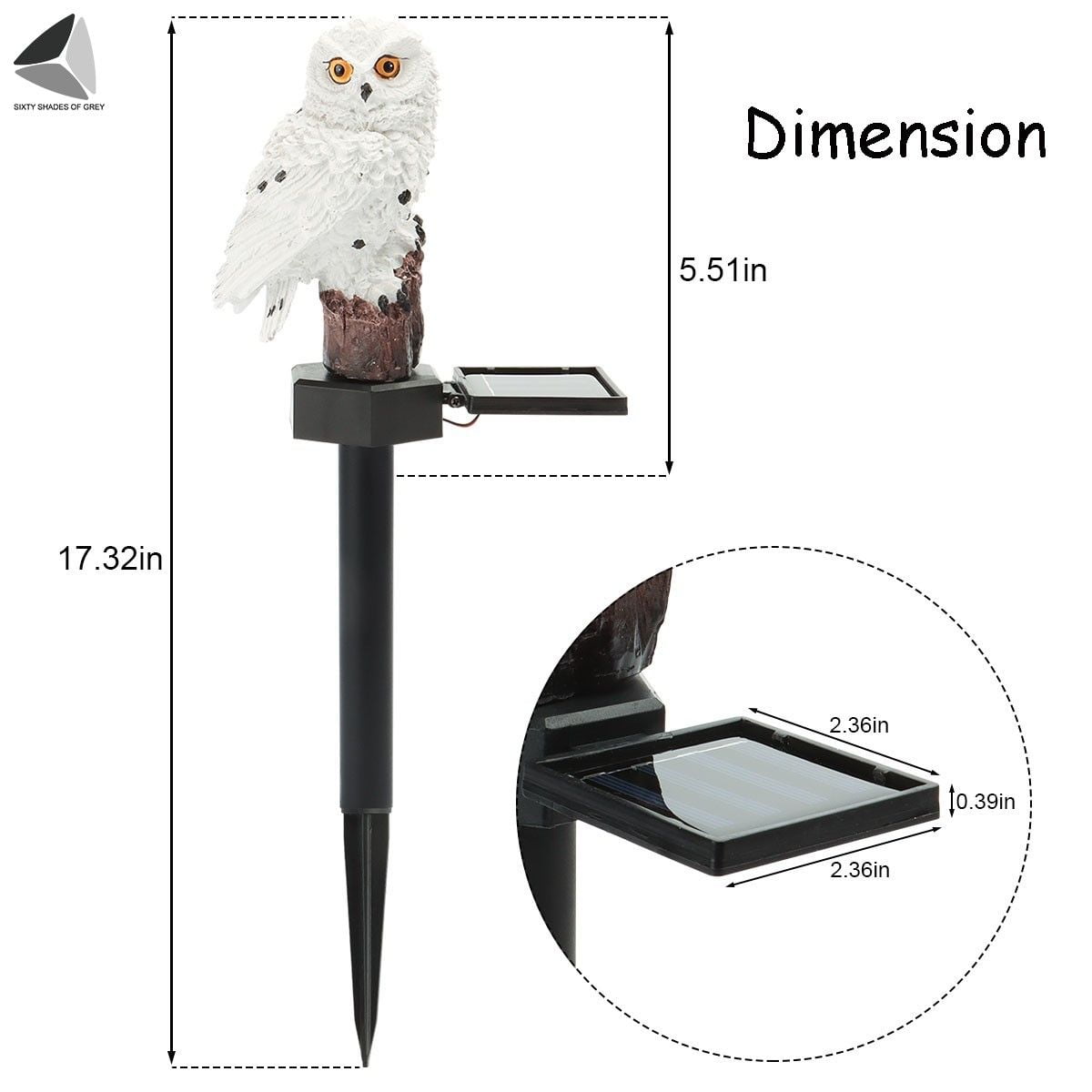 PULLIMORE 4 Packs Owl Solar Power Lights Waterproof Animals Lamp Lawn Nightlight for Garden Yard Path Outdoor Decor