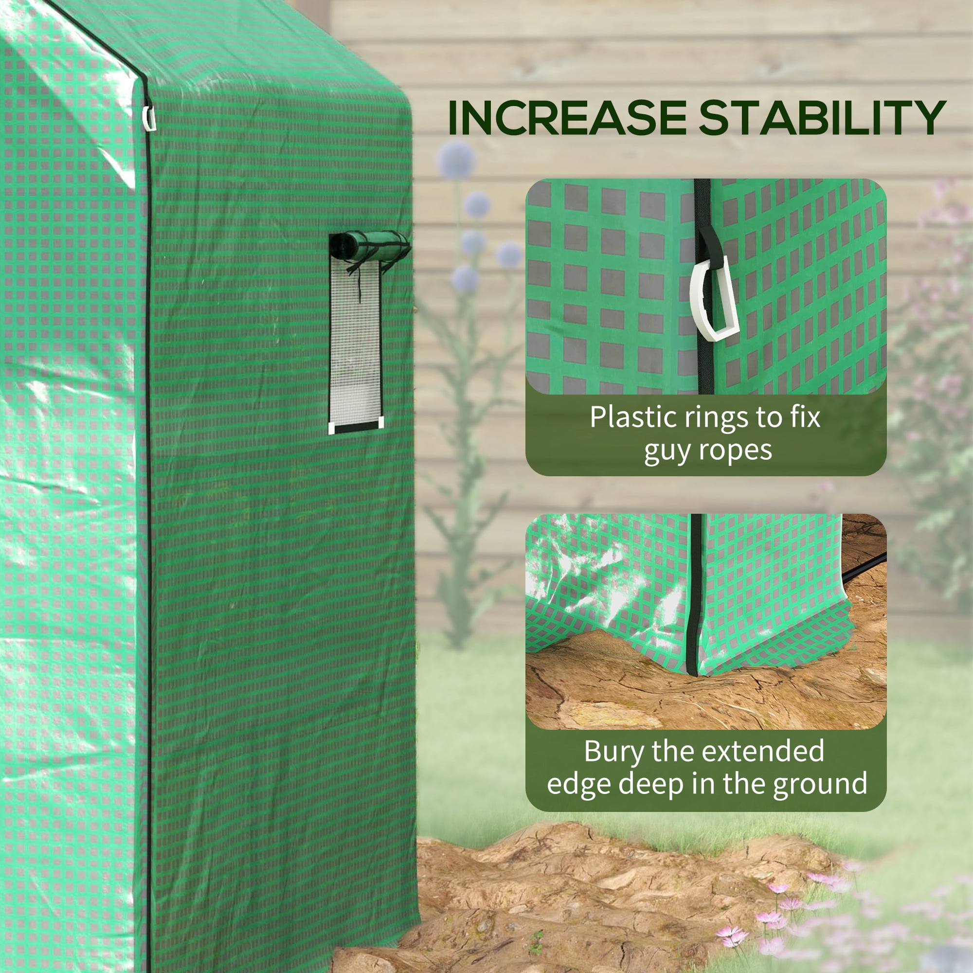 Outsunny 2 Greenhouse 01-0472 Replacement Covers, 55x56.25", Green & White