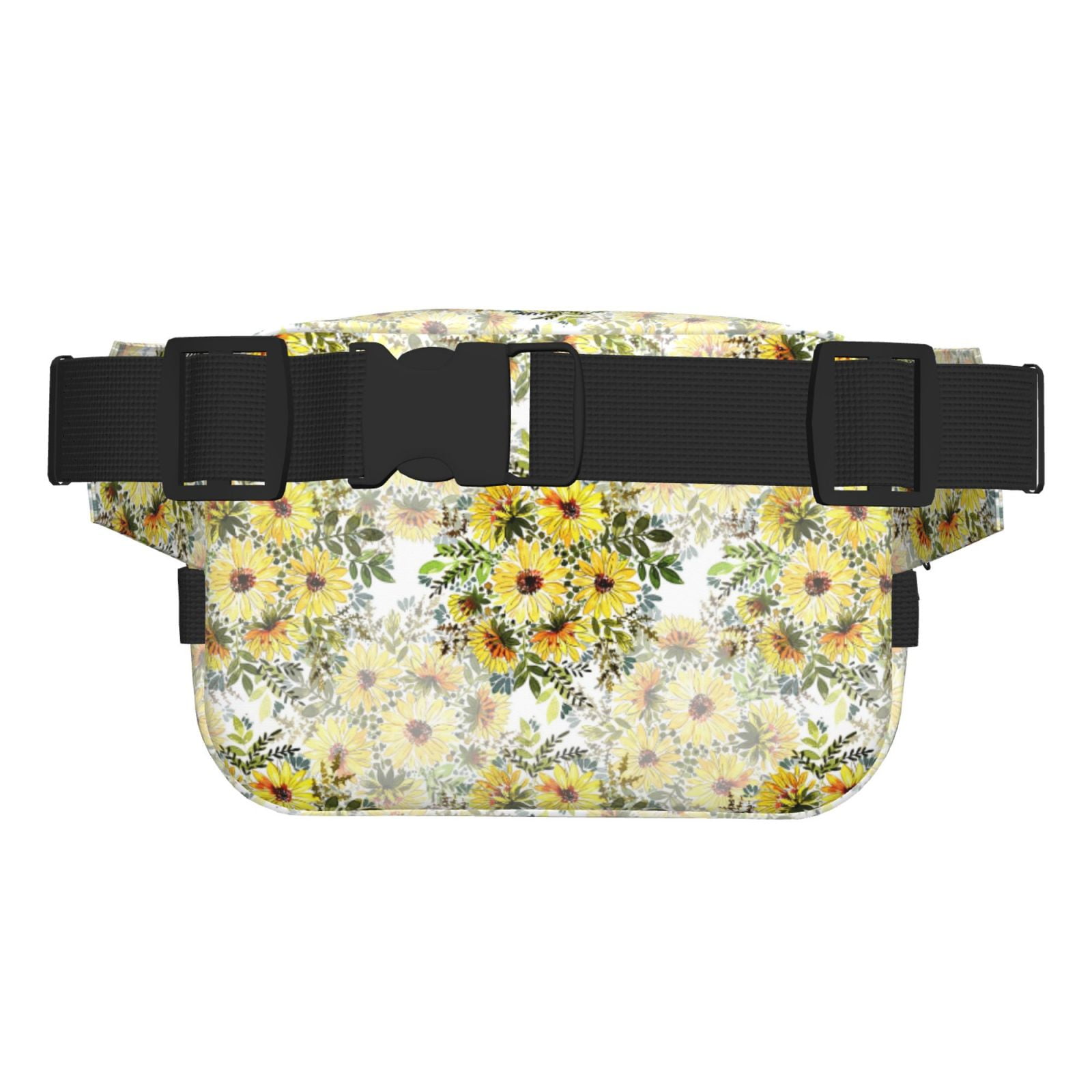 Picia Daisies And Wildflowers Print Square Double-Layer Waist Bag Mini Adjustable Waist Belt Bag Exercise Running Travel Hiking