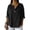 507_Black, variant on Womens Button Down Shirt 2026 Denim V Neck 3/4 Sleeve Button Down Loose Casual Blouse Summer Tops
