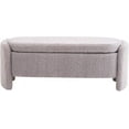 thumbnail image 6 of Storage Bench with Lamb Fleece Fabric, Upholstered Ottoman with Spacious Hidden Storage for Bedroom, Living Room, Entryway, No Assembly Required, Grey, 6 of 13