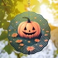 thumbnail image 2 of 3D Metal Hanging Wind Spinners with Festive Pumpkin Design - Whimsical Yard and Garden Wind Chimes for Halloween Decor, 2 of 6