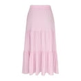 thumbnail image 5 of Sevevn Women Solid Color Casual Long Skirt With High Waist And Flowing Long Skirt With Pockets And Half Skirt, 5 of 8