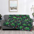 thumbnail image 6 of Throw Blanket for Couch Sofa and Bed, Dino Christmas Party Soft Plush Throw Blanket, Fuzzy Cuteness Comfy Warm Washable Flannel Blanket Throws for All Season, 6 of 8
