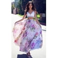 thumbnail image 3 of wsevypo Women Chiffon BOHO Floral Jersey Gypsy Full Skirt Sun Dress, 3 of 4