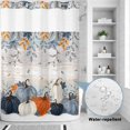 thumbnail image 2 of No Hook Shower Curtain, Orange Blue Pumpkin Fall Shower Curtains for Bathroom with See Through Top Window, Thanksgiving Botanical Vintage Waterproof & Washable Bath Curtain 60"x72", 2 of 8