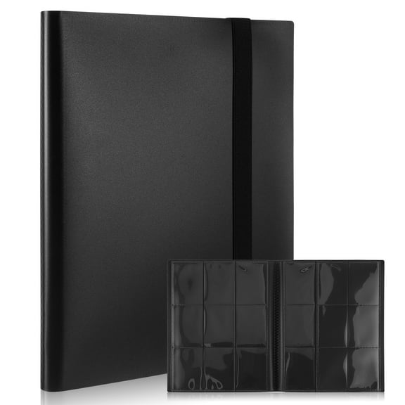 Trading Card Binder 9 Slot Pages 20 Page Capacity 360 Cards Black Color Strong Protective PP