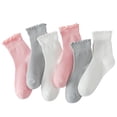 thumbnail image 5 of Women's Ruffle Ankle Socks - Lace Trim Breathable Cotton Blend Casual Socks, Soft Comfortable Short Socks for Daily Wear & Spring Fashion White One Size, 5 of 6
