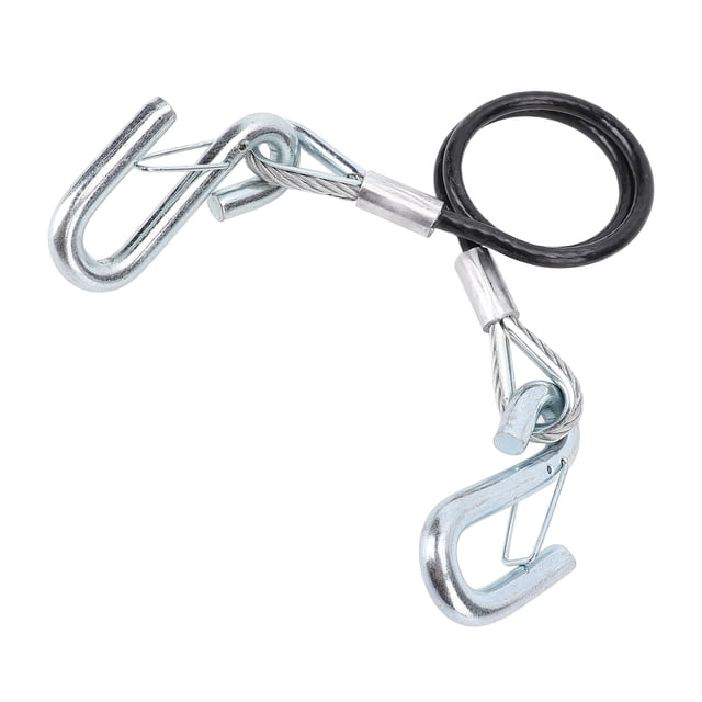 Trailer Safety Towing Cables 27.6in Maximum Extension Length Spring Towing Rope For RV with Snap Hook Safety Latches For Towing Bar 3500 Lbs Load Capacity