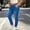 Blue, variant on IUYRTFE Women's Plus Size Cross Waist Stretch Denim Jeans with Pockets Skinny Leg Elastic Waist Pants