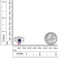 thumbnail image 6 of Gem Stone King 1.63 Cttw Blue Created Sapphire Pink Moissanite and White Lab Grown Diamond Ring for Women | 925 Sterling Silver | Heart Shape 6MM | Wedding Engagement Anniversary Ring | Size 7, 6 of 6