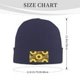 thumbnail image 3 of ZICANCN Sunflowers Leopard Background Knit Beanie Hat, Winter Cap Soft Warm Classic Hats for Men Women, Navy Blue, 3 of 8
