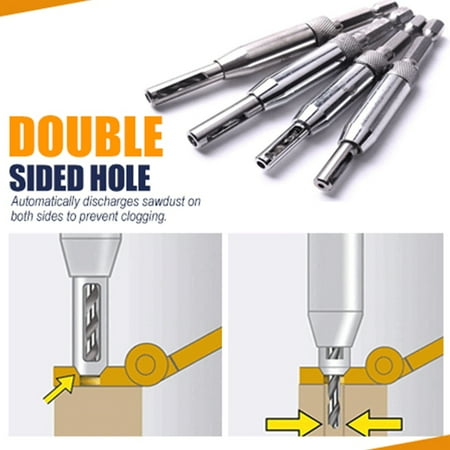 

Herrnalise Center Doors Self Centering Hinge Tapper Core Drill Bit Set Hole Puncher Woodworking Hole Saw 4pcs Holiday Home Decorations inside