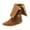Brown, variant on Women Suede Flat Mid Calf Boots Pointed Toe Low Heel Fashion Casual Fall Winter Tall Boot