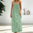 thumbnail image 5 of Women's Spaghetti Strap Backless Loose-fitting Resort Long Dress, 5 of 9