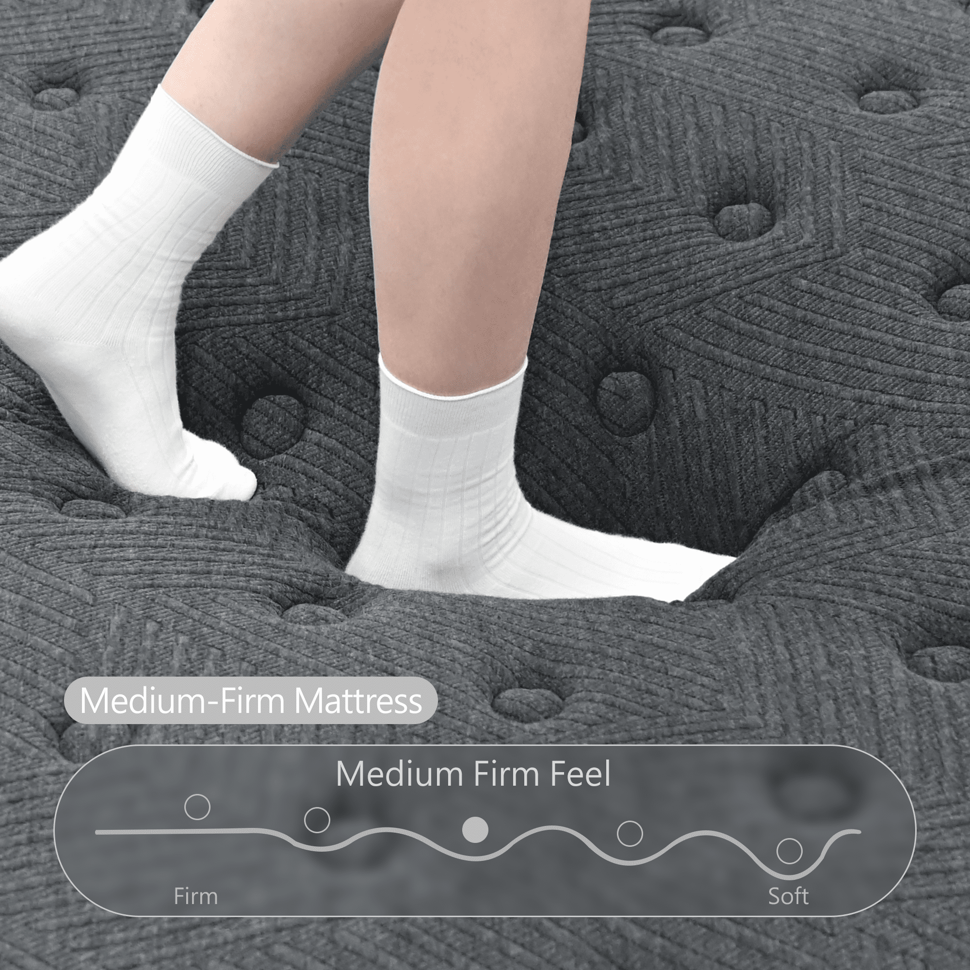 12 Inch Queen Size Mattress,Gray Cooling Gel Memory Foam Mattress in a Box, Individual Pocket Spring Hybrid Mattress,Pressure Relief, CertiPUR-US