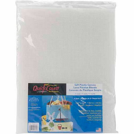 Cottage Mills Quickcount Soft Plastic Canvas, 7 Count, 10-5/8" x 13-5/8", 6/pkg, Clear