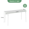 thumbnail image 2 of Folding Table, 4ft Portable Outdoor Rectangle Foldable Camping Table with Sturdy Metal Frame and Pu Leather Upholstered Surface for Dining, Office, and Outdoor, 2 of 6