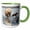 Green/White, variant on 3drose, Coastal Grizzly Bear Mother and Cubs Running, Lake Clark Np, Alaska., 11oz Two-tone Green Mug