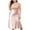 Pink, variant on Jgppe Women's Satin Silk Nightgown Large Size Lace Trim Spaghetti Straps Sleeveless Chemise Nightdress for Ladies