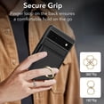 thumbnail image 6 of ELEHOLD Case for Google Pixel 6a,Business PU Leather Stand Case with Card Holder & Ring Holder,Black, 6 of 7