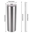 thumbnail image 2 of Dienrx 20Oz White 304 Stainless Steel Sublimation Tumbler - Straight Design | Double-Wall Insulation, Metal Straw & Slide Lid for Custom Gifts, Coffee To-Go, Home, Office, Gift Buyers, 2 of 7