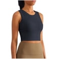 thumbnail image 1 of Débardeur pour Femmes, Coussin de Poitrine Col Rond Couleur Unie Blouse de Sport, 1 of 4