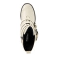 thumbnail image 3 of KENNETH COLE Womens Beige Buckle Accent Embellished Tate Round Toe Block Heel Zip-Up Moto 5.5, 3 of 4