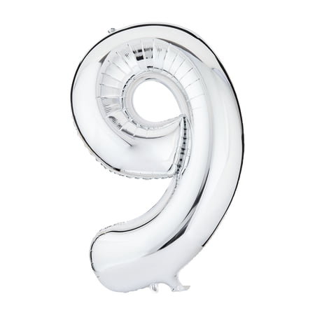 34" Silver Number 9 Foil Balloon, by Way To Celebrate