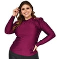 thumbnail image 4 of Blusa de satín Roman Fashion Tallas Extras 1802 Vino 36, 4 of 7