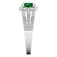 thumbnail image 3 of Clara Pucci 14K White Gold Solid Gold Emerald Halo Anniversary Ring for Women - 1.83 cttw Round Cut, 3 of 8