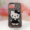 thumbnail image 2 of Bling Rhinestone Kitty Phone Case with Flower Pearl Lanyard, Luxury Handmade Sparkly Crystal Diamond Shockproof Protective Cover for iPhone 17 Pro Max 11 12 13 Mini 14 15 16 Plus 17 Air, 2 of 5