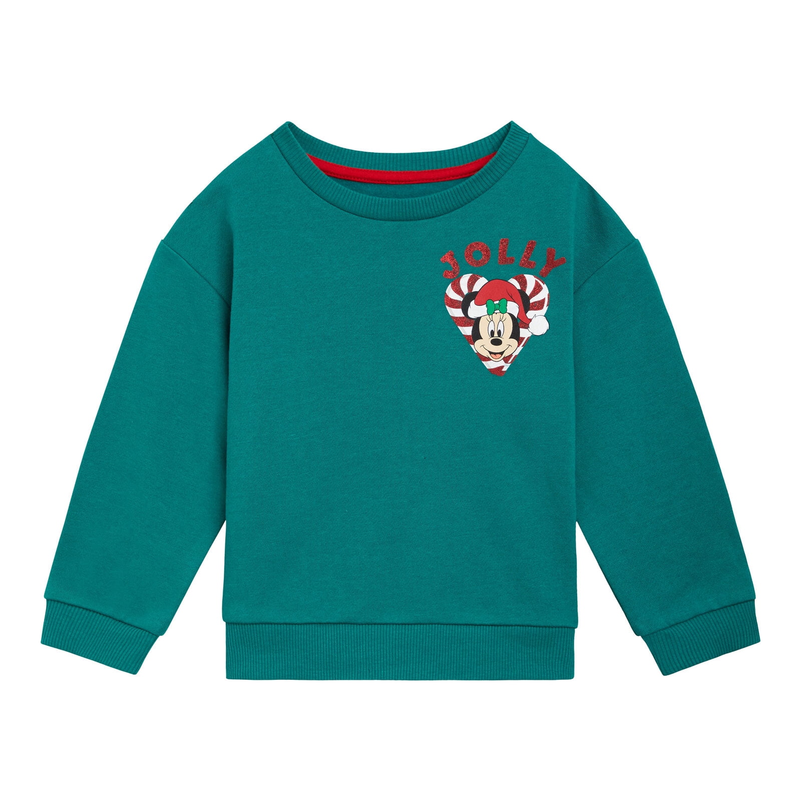 Disney Minnie Mouse Christmas Fleece Drop Shoulder Sweatshirt and Jogger Pants Outfit Set Toddler to Little Kid