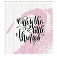 thumbnail image 3 of Ambesonne Saying Shower Curtain, Message with Paint Smear, 69"Wx75"L, Pale Pink White, 3 of 5