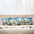 thumbnail image 7 of Ambesonne Paris Throw Pillow Cover 4 Pack, Eiffel Tower Autumn Trees, 16", Blue and Beige, 7 of 7