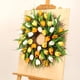 thumbnail image 4 of Corona artificial para puerta de entrada, primavera y verano, decoración del hogar, guirnalda de flores Amarillo Blanco 40cm, 4 of 9
