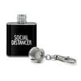 thumbnail image 2 of Social Distancer Stainless Steel 1oz Mini Flask Key Chain, 2 of 3
