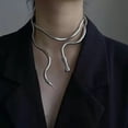 thumbnail image 3 of enjoywould Choker Necklace Western Style Electroplating Adjustable Multi-Function Fine Workmanship Dress Up Exquisite Punk Alloy Snake Choker Jewelry Accessory, 3 of 5