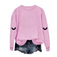 thumbnail image 3 of TKLPEHG Womens Halloween Sweatshirt Fashion Halloween Graphic Long Sleeve Crewneck Loose Fit Fall Clothes Casual Comfy Pullover (Pink,L), 3 of 5
