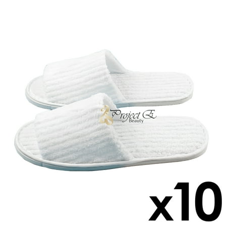 C Fleece Striped Slipper Non Skid Home Salon Spa Hotel Open Toes C Fleece Striped Slipper Non Skid Home Salon Spa Hotel Open Toes Disposable Uni Slippers 10 Pairs White Com
