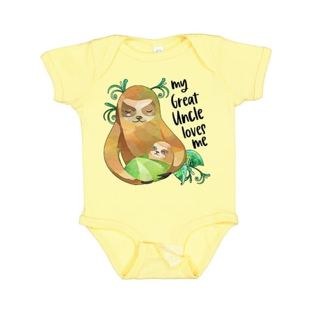 

Inktastic My Great Uncle Loves Me Cute Sloth and Baby Gift Baby Boy or Baby Girl Bodysuit