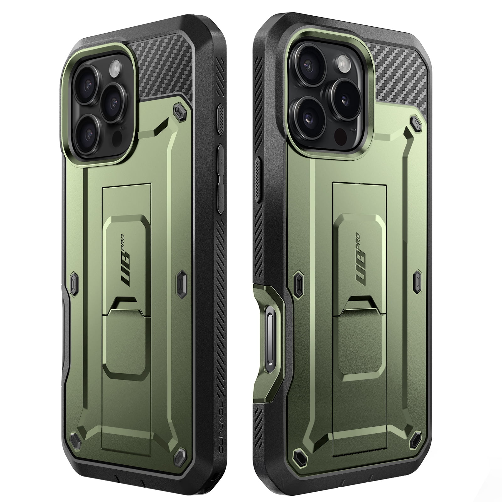 SUPCASE Unicorn Beetle Pro for 2024 Apple iPhone 16 Pro Max 6.9" Case with Screen Protector, [Built-in Stand & Belt-Clip] [Military-Grade Protection] Phone Case Cover for iPhone 16 Pro Max, Green